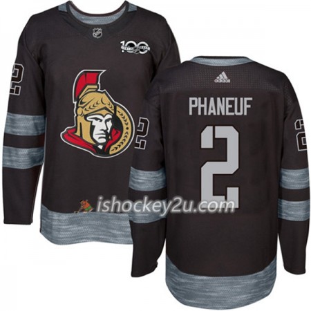 Mænd NHL Ottawa Senators Trøje Dion Phaneuf 2 1917-2017 100th Anniversary Adidas Sort Authentic